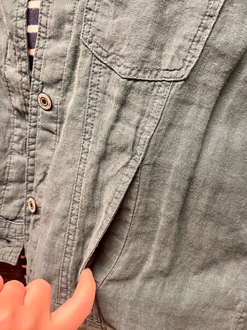Jones New York Teal Button-Front Lightweight Shirt Jacket - Picture 4 of 4